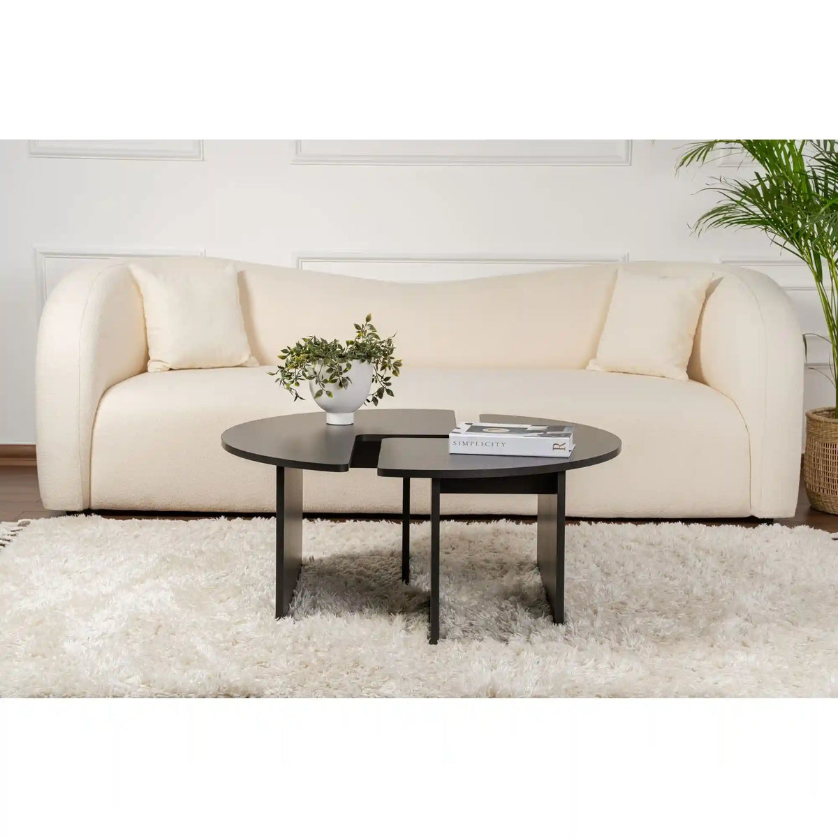 Masuta cafea MOIRA, negru, PAL, 90x90x41 cm