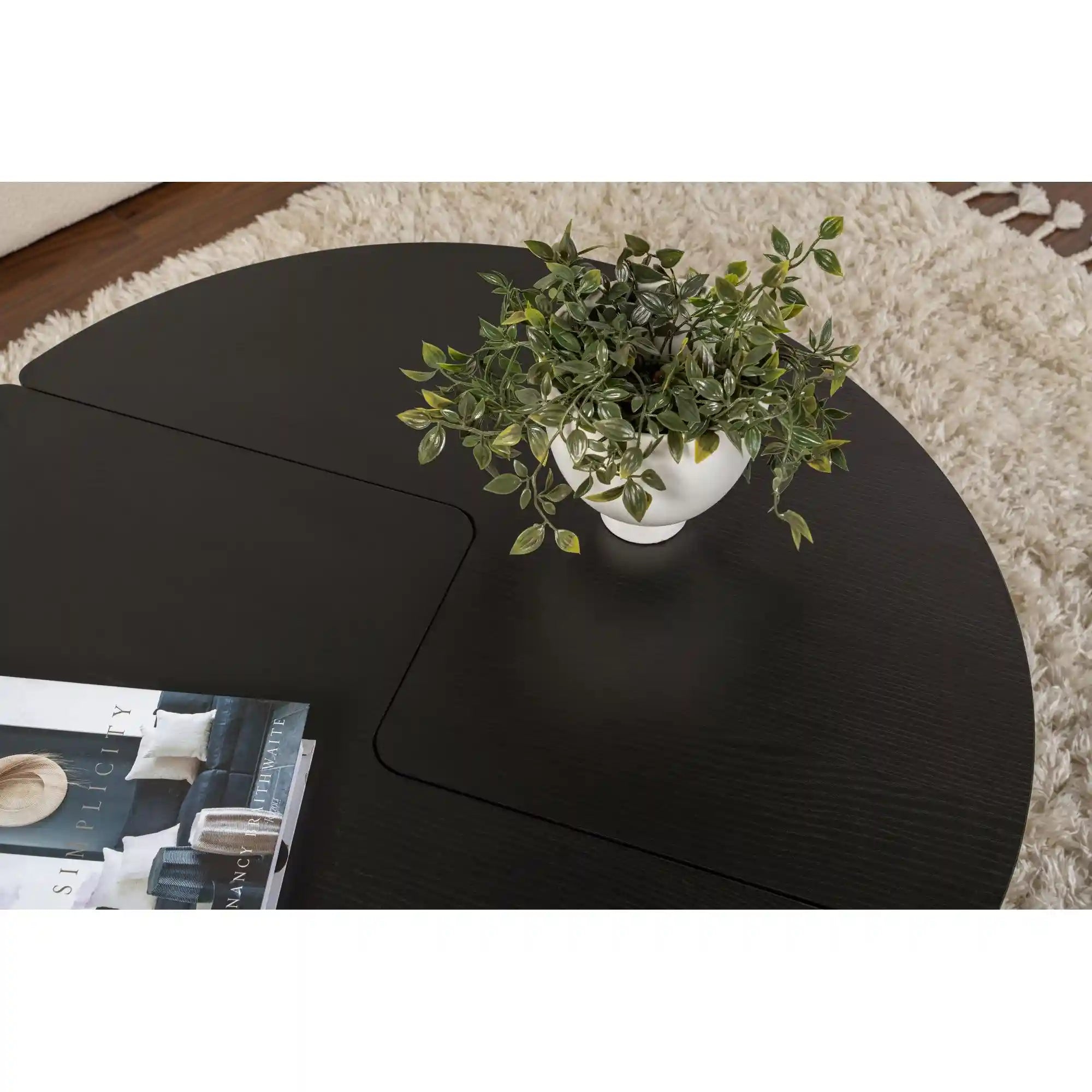 Masuta cafea MOIRA, negru, PAL, 90x90x41 cm