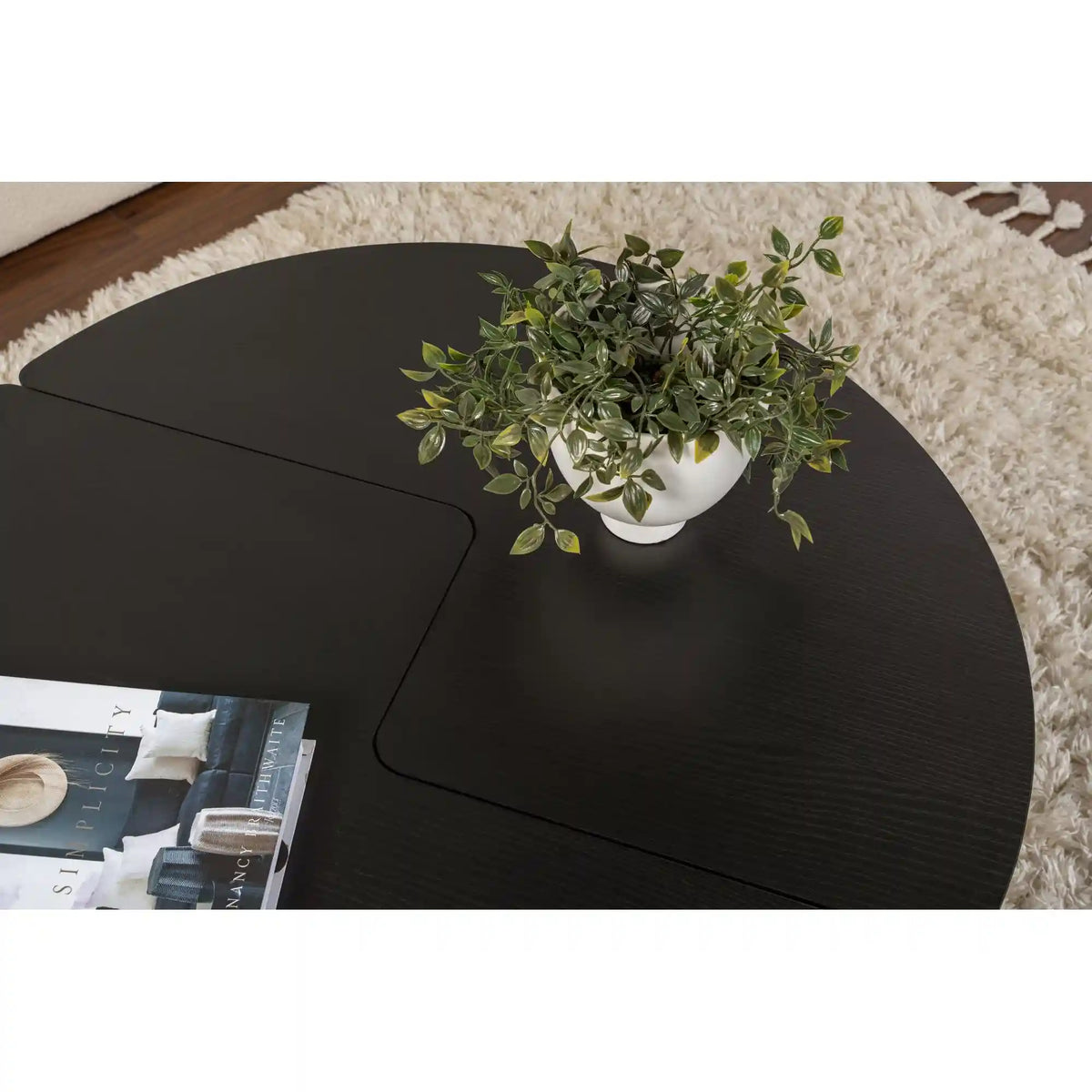 Masuta cafea MOIRA, negru, PAL, 90x90x41 cm