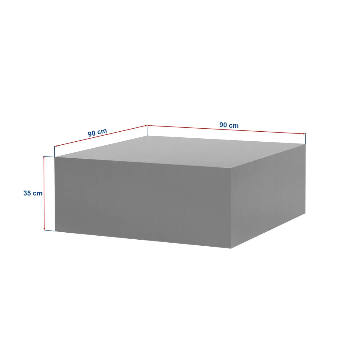 Masuta cafea PRIZMA, alb cu efect de marmura, 90x90x35 cm