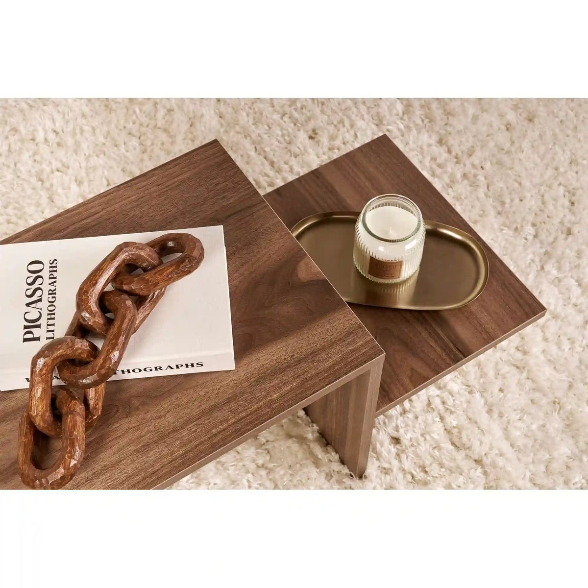 Masuta cafea HARMONY, nuc, PAL, 80x40x40 cm