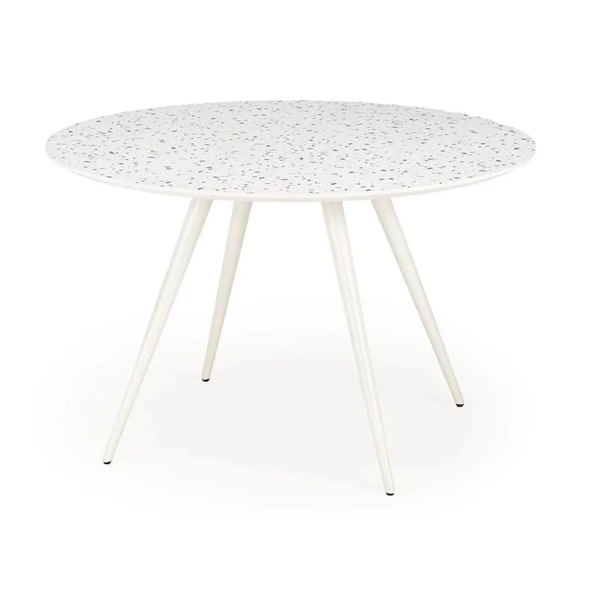 Masa ARAMIS, alb/terrazzo, 120x120x76 cm