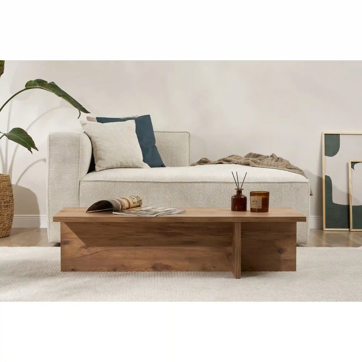 Masuta cafea HARBOR, pin, PAL, 120x45x30 cm