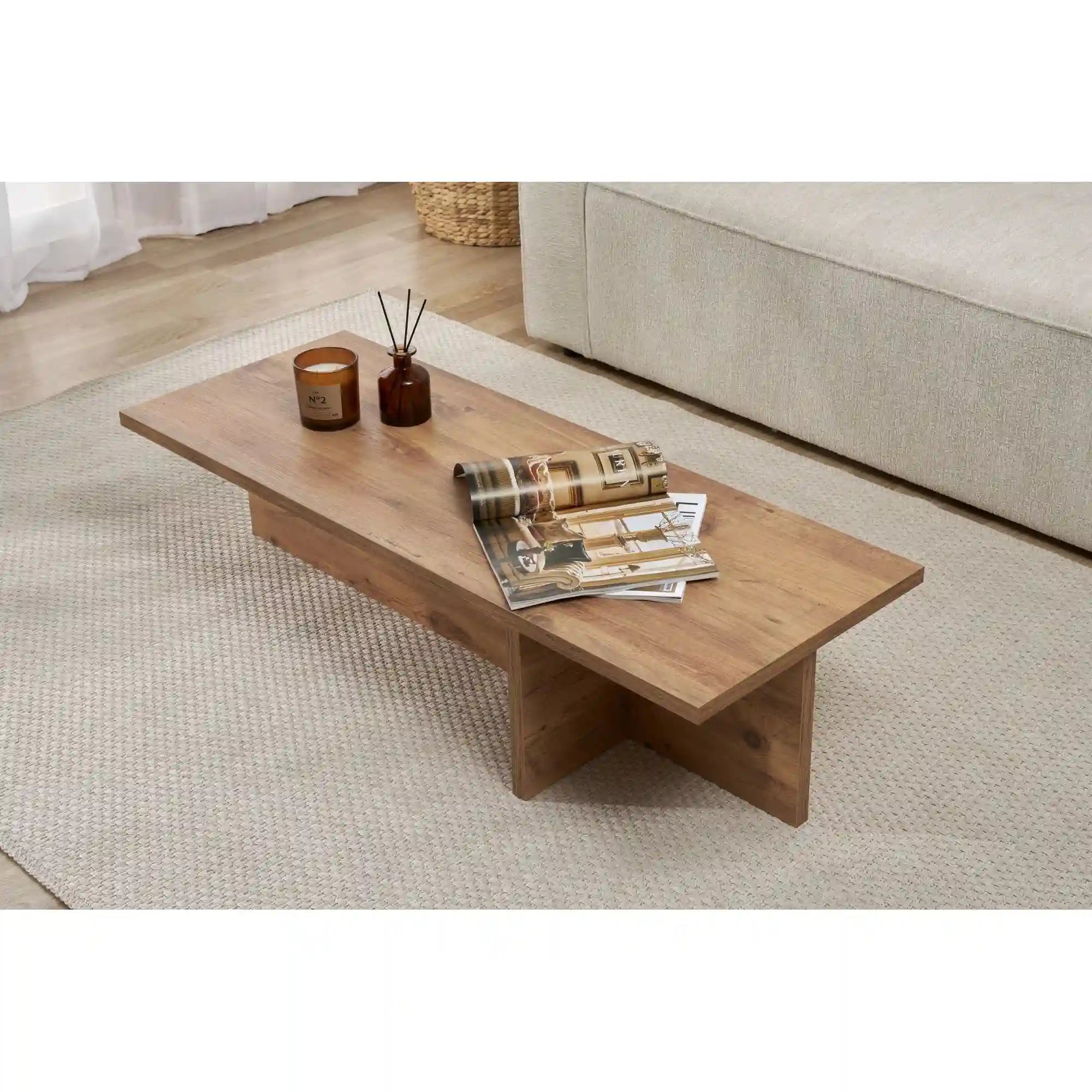 Masuta cafea HARBOR, pin, PAL, 120x45x30 cm