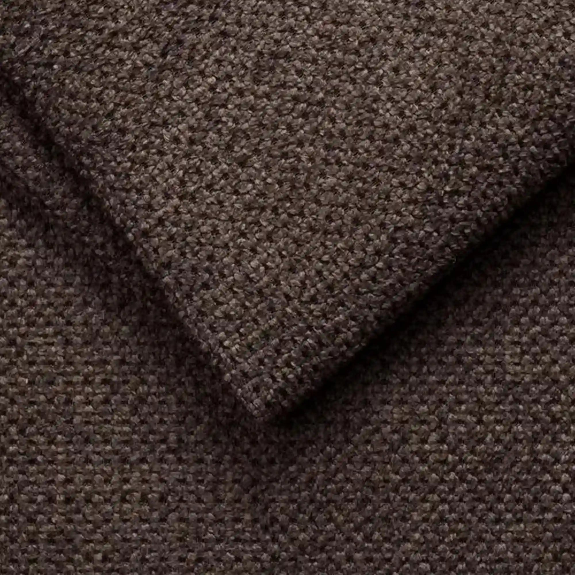 Coltar extensibil GANDI 160, sezlong stanga, stofa catifelata maro - Crown 05, Gama Premium, cu lada depozitare si tetiere reglabile, 301x204x99 cm