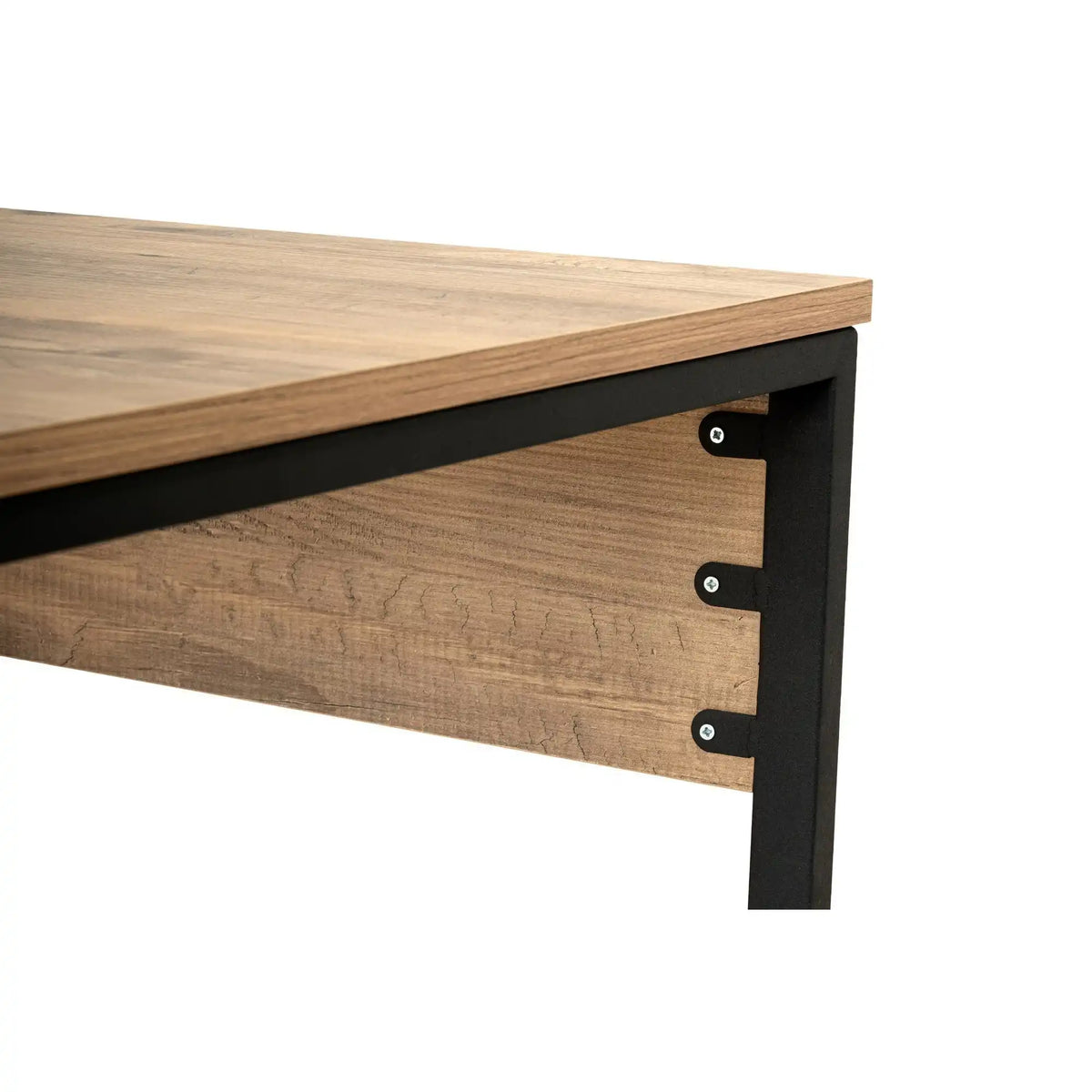 Birou TWIN, pin atlantic/negru, PAL melaminat/metal, 240x60x74 cm