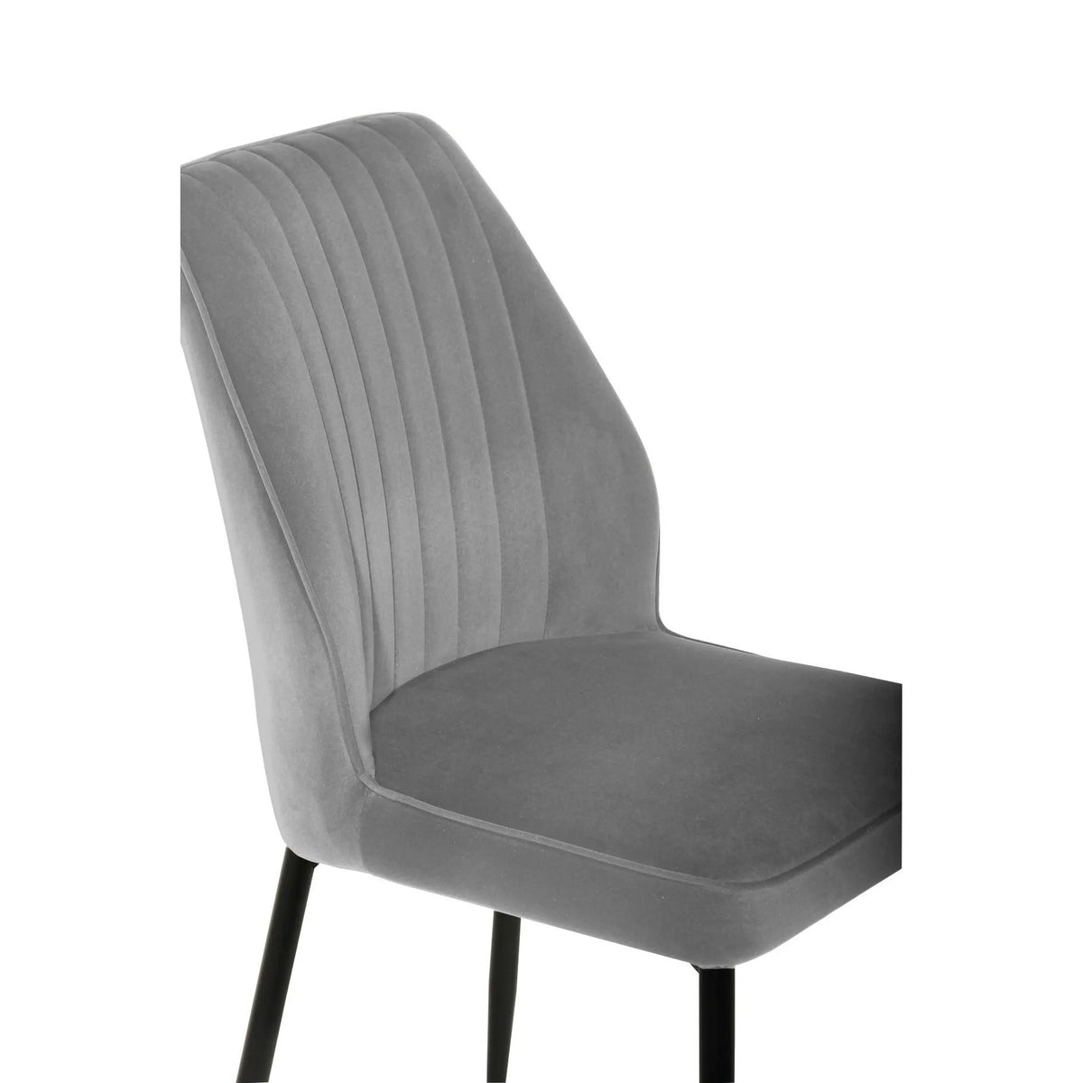 Scaun LEX, gri deschis/negru, stofa catifelata/metal, 47x60x89 cm