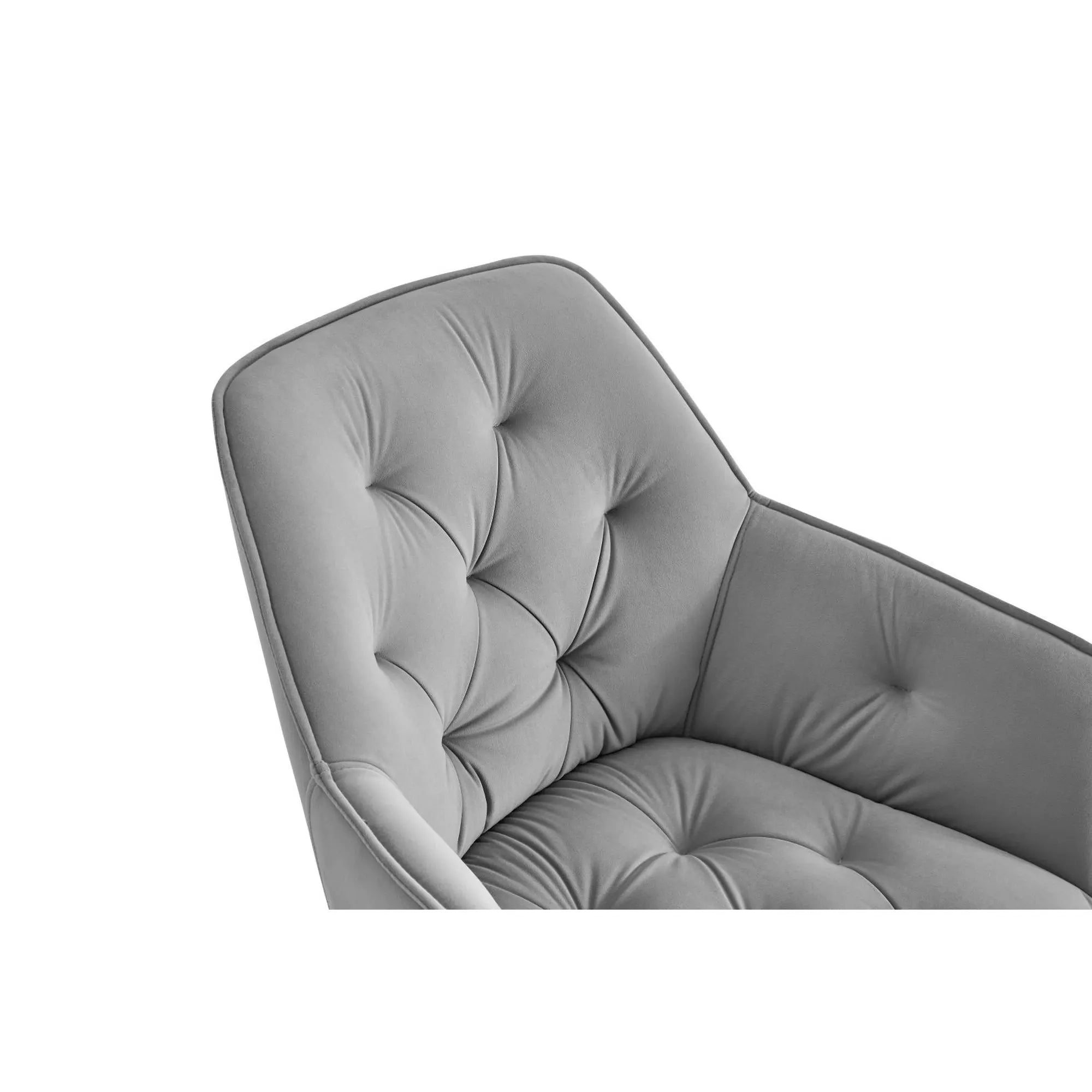 Scaun BEL NEW, gri deschis/negru, stofa catifelata/metal, 58x63x86 cm