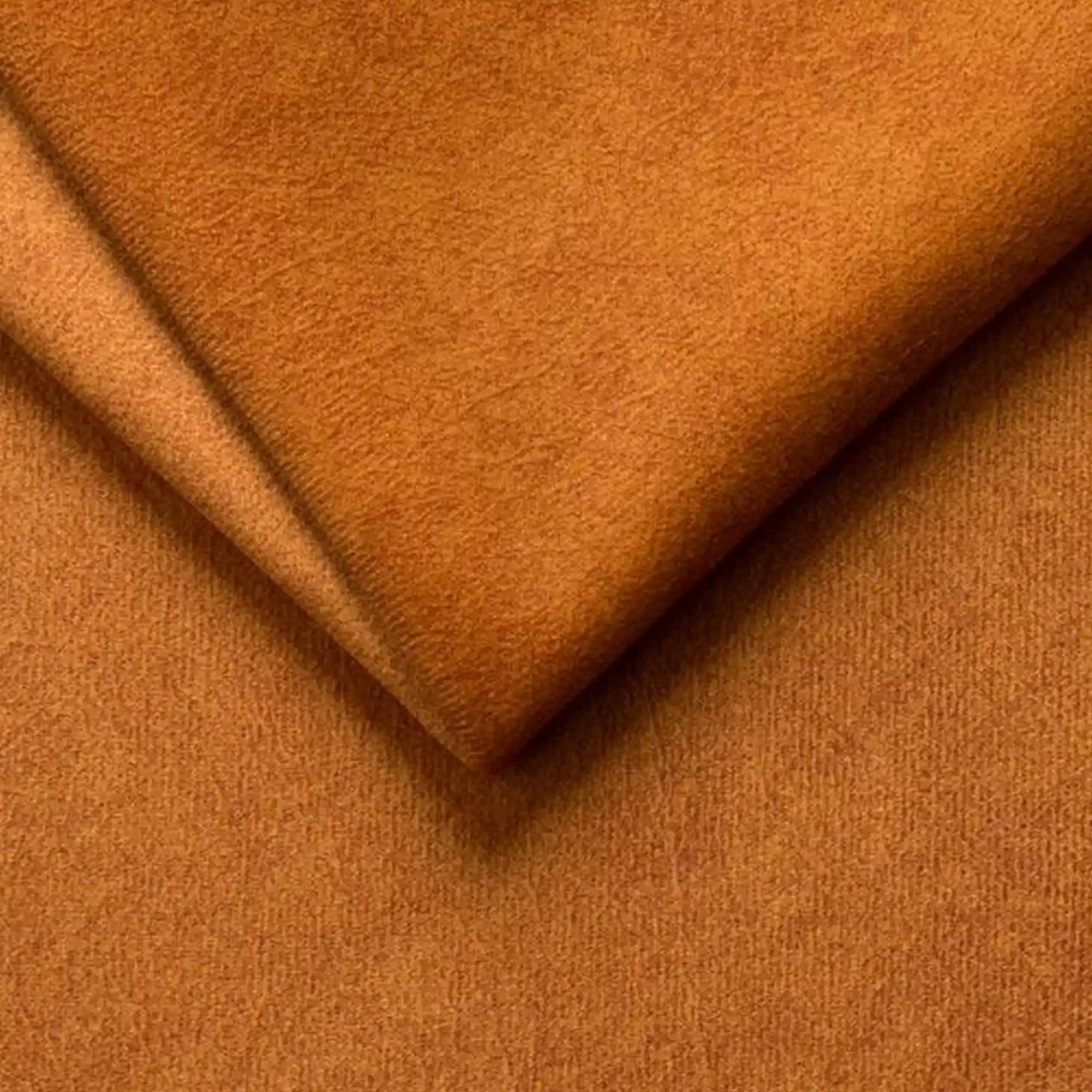 Coltar extensibil CALDO L, sezlong dreapta, stofa catifelata scortisoara - Salvador 08, Gama Premium, cu lada depozitare si tetiere reglabile, 268x200x99 cm