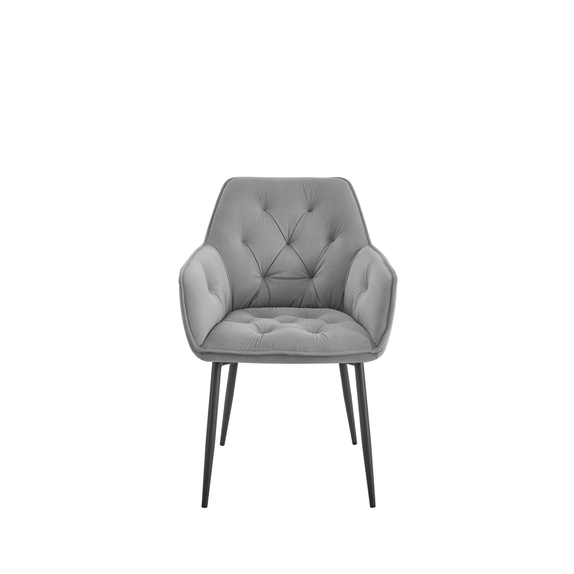 Scaun BEL NEW, gri deschis/negru, stofa catifelata/metal, 58x63x86 cm