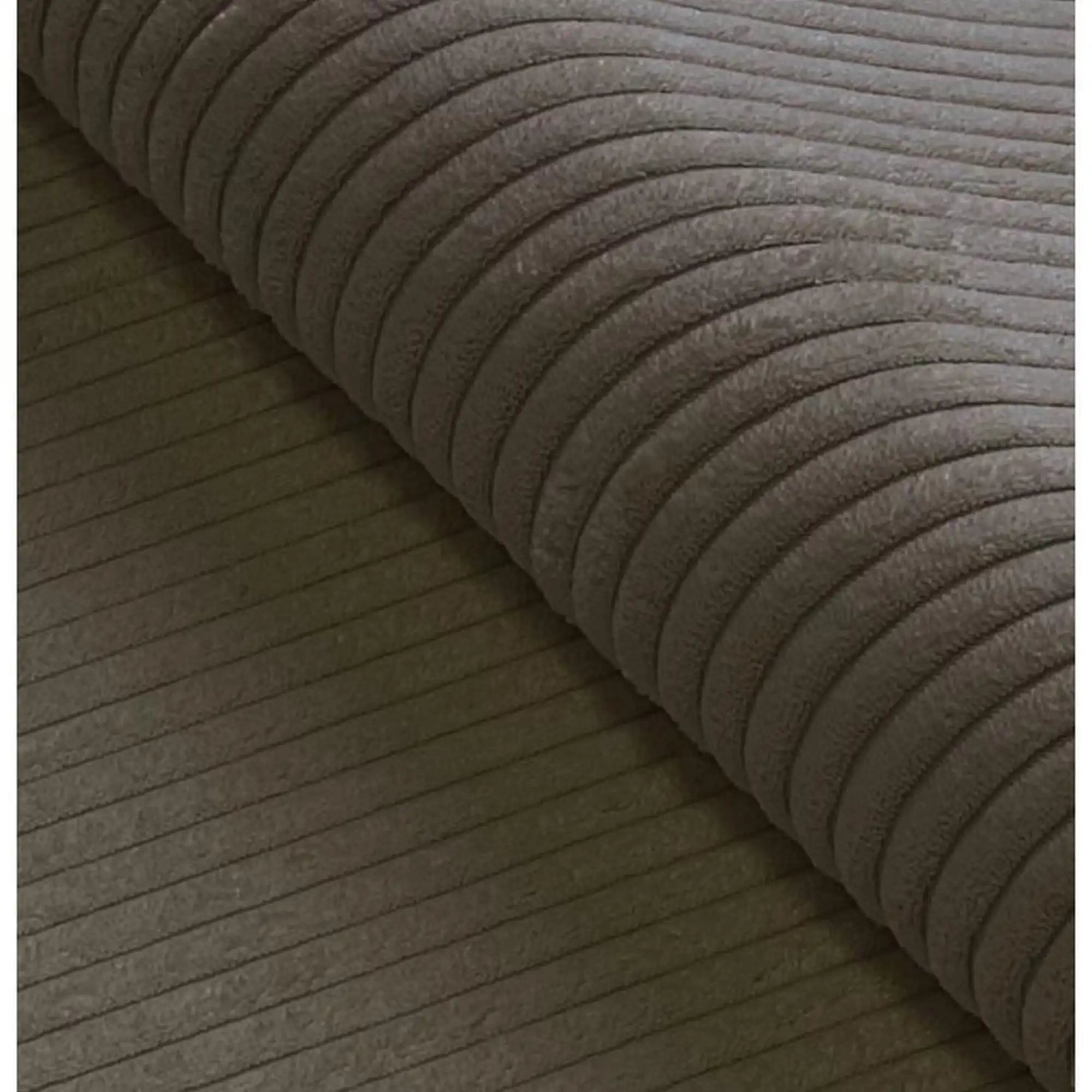 Coltar BAGGIO, sezlong stanga, stofa catifelata cappuccino - Poso 03, Gama Premium, cu reglaj electric, incarcator wireless, lada depozitare si tetiere reglabile, 280x196x100 cm