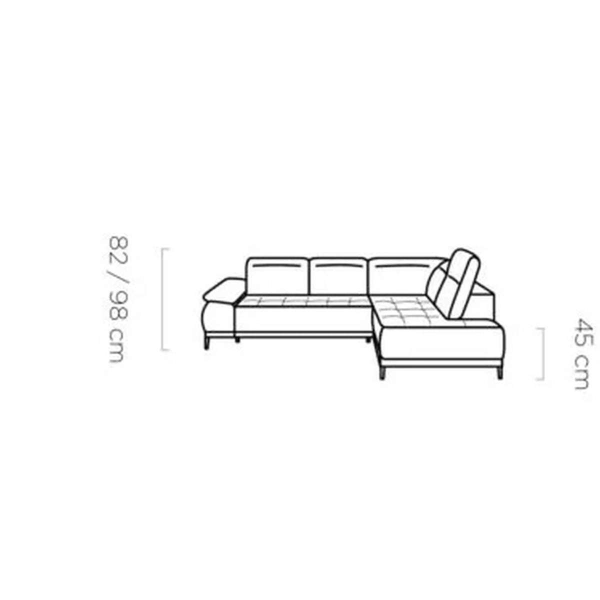 Coltar FOCUS L, personalizabil materiale gama Oferta Avantaj, cu reglaj electric si tetiere reglabile, 278x204x98 cm