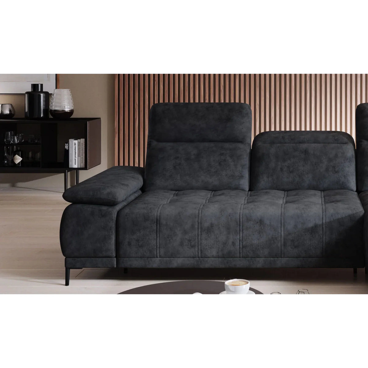 Coltar FOCUS MINI, personalizabil materiale gama Oferta Avantaj, cu reglaj electric si tetiere reglabile, 277x177x98 cm