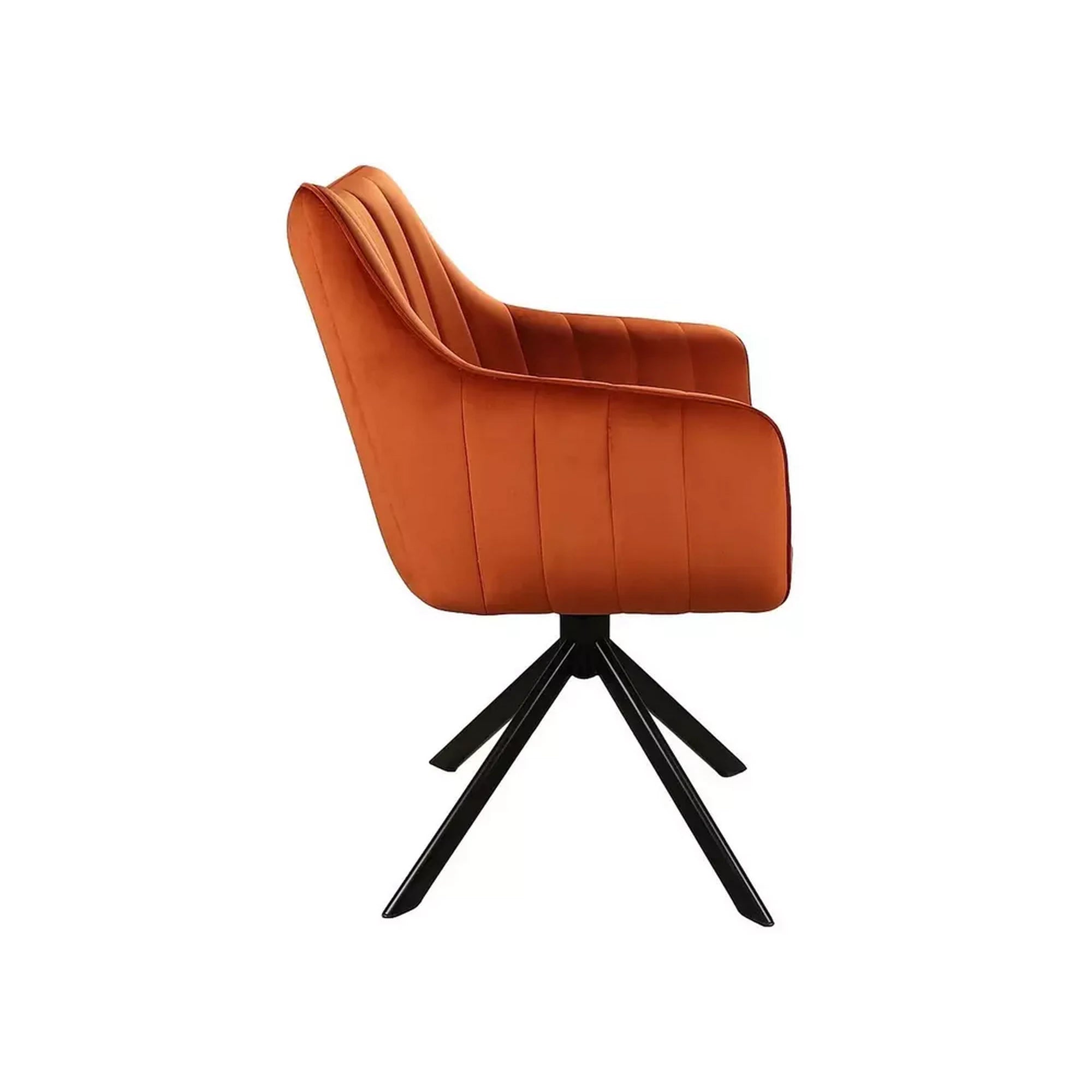 Scaun rotativ AZALIA, caramiziu/negru, stofa catifelata/metal, 61x44x86 cm