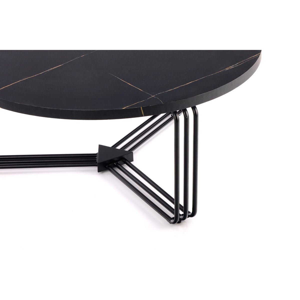 Masuta cafea ANTICA, negru cu efect de marmura/negru, 80x80x36 cm
