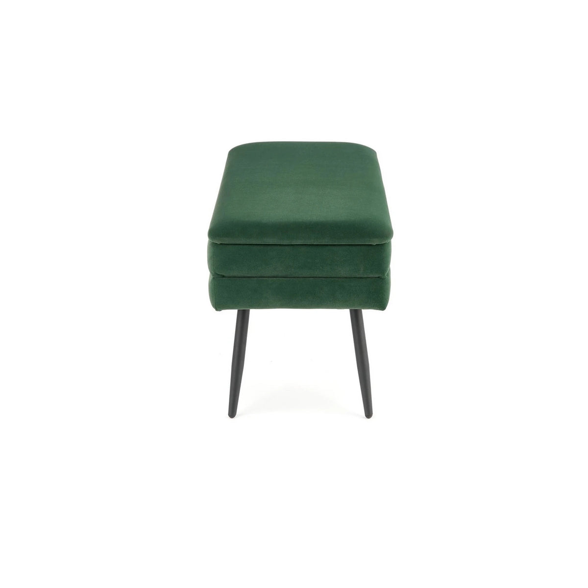 Bancheta hol tapitata VELVA, stofa catifelata verde inchis, 78x35x40 cm