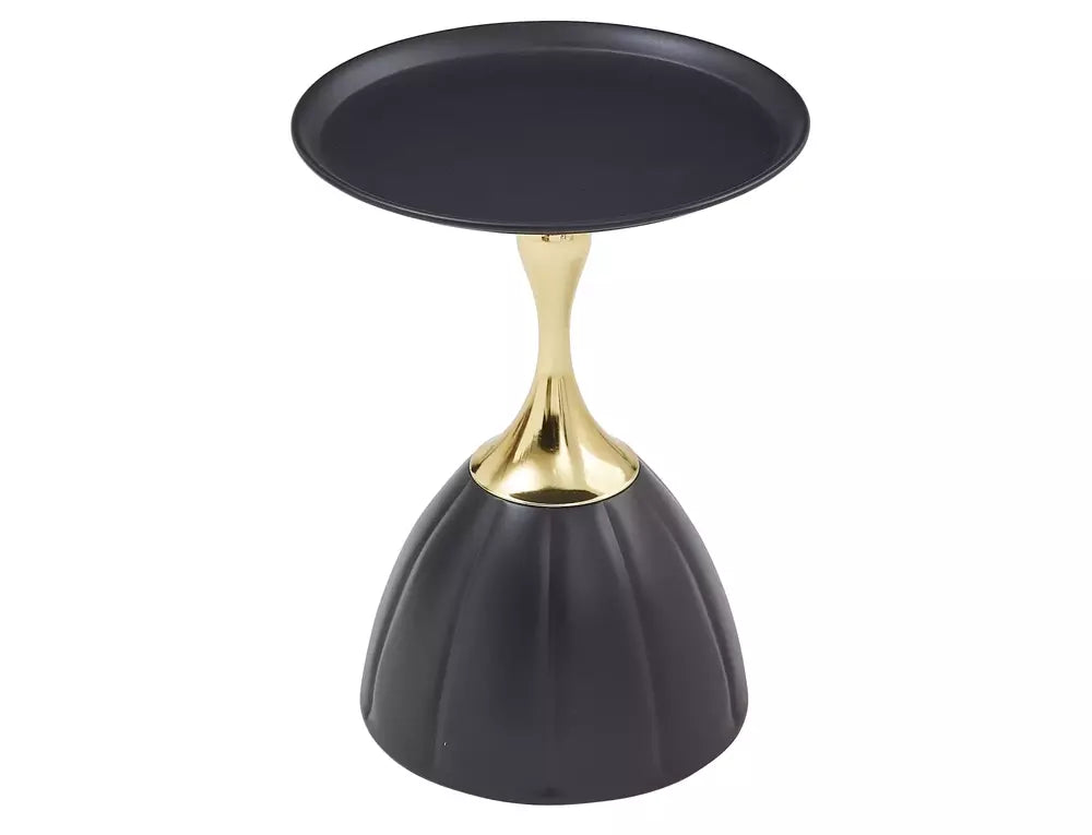 Masuta cafea PIANA, negru/auriu, metal, 38x50 cm
