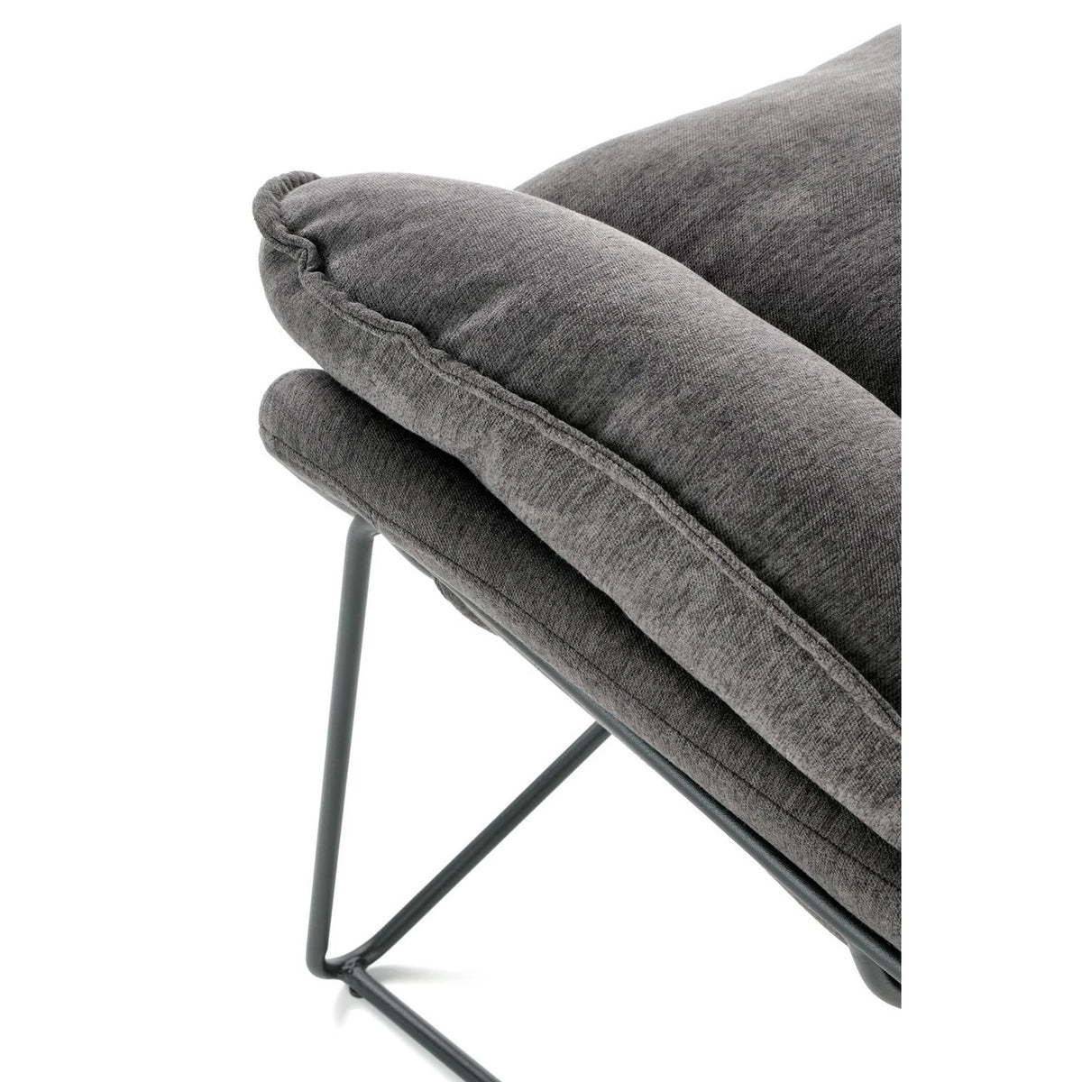 Scaun relaxare living VOLKER, gri, stofa clasica/metal, 75x88x85 cm