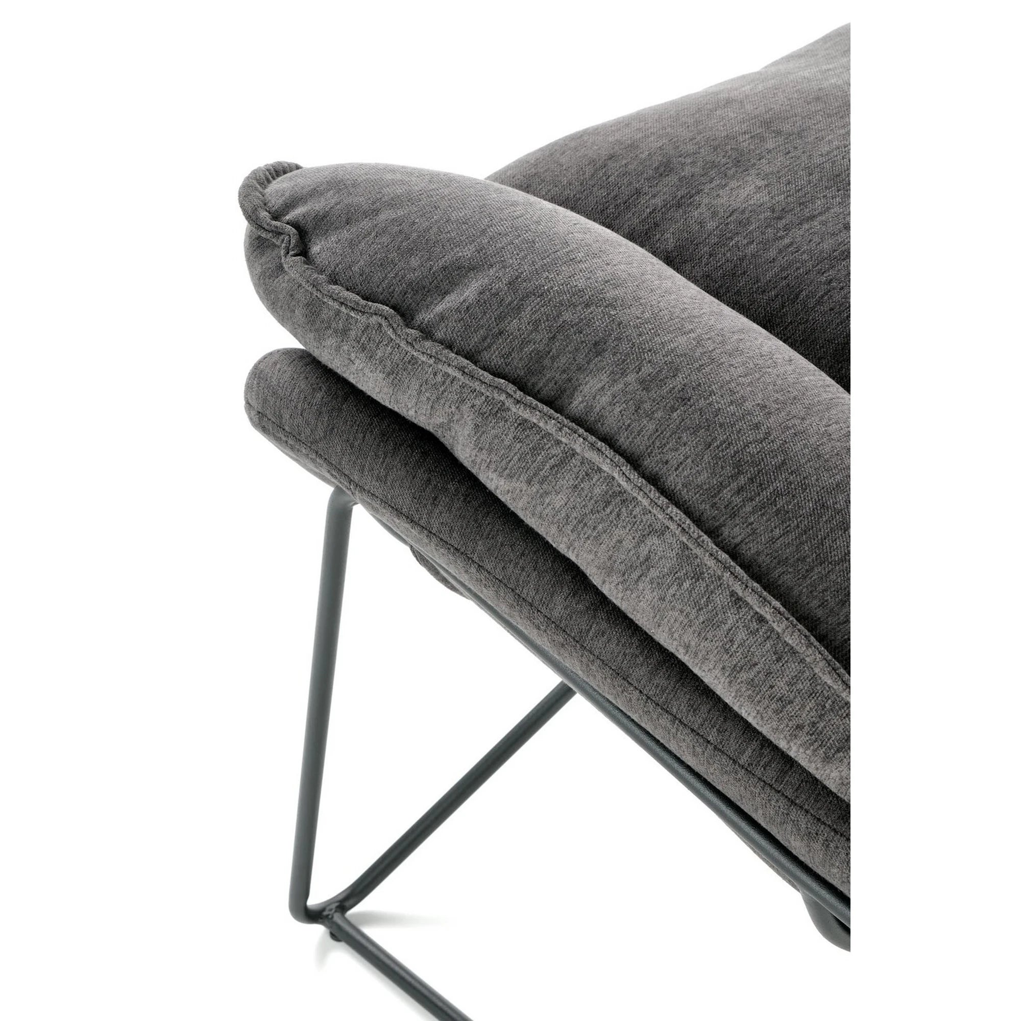 Scaun relaxare living VOLKER, gri, stofa clasica/metal, 75x88x85 cm
