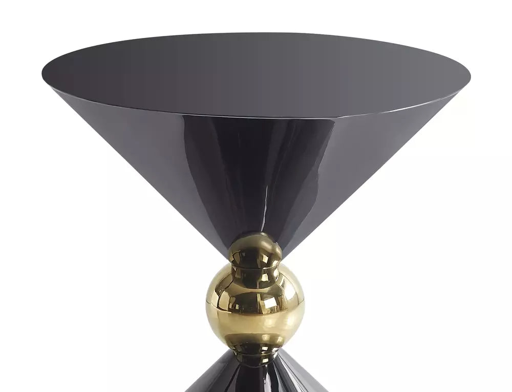 Masuta cafea MIRA, negru/auriu, metal, 50x56 cm