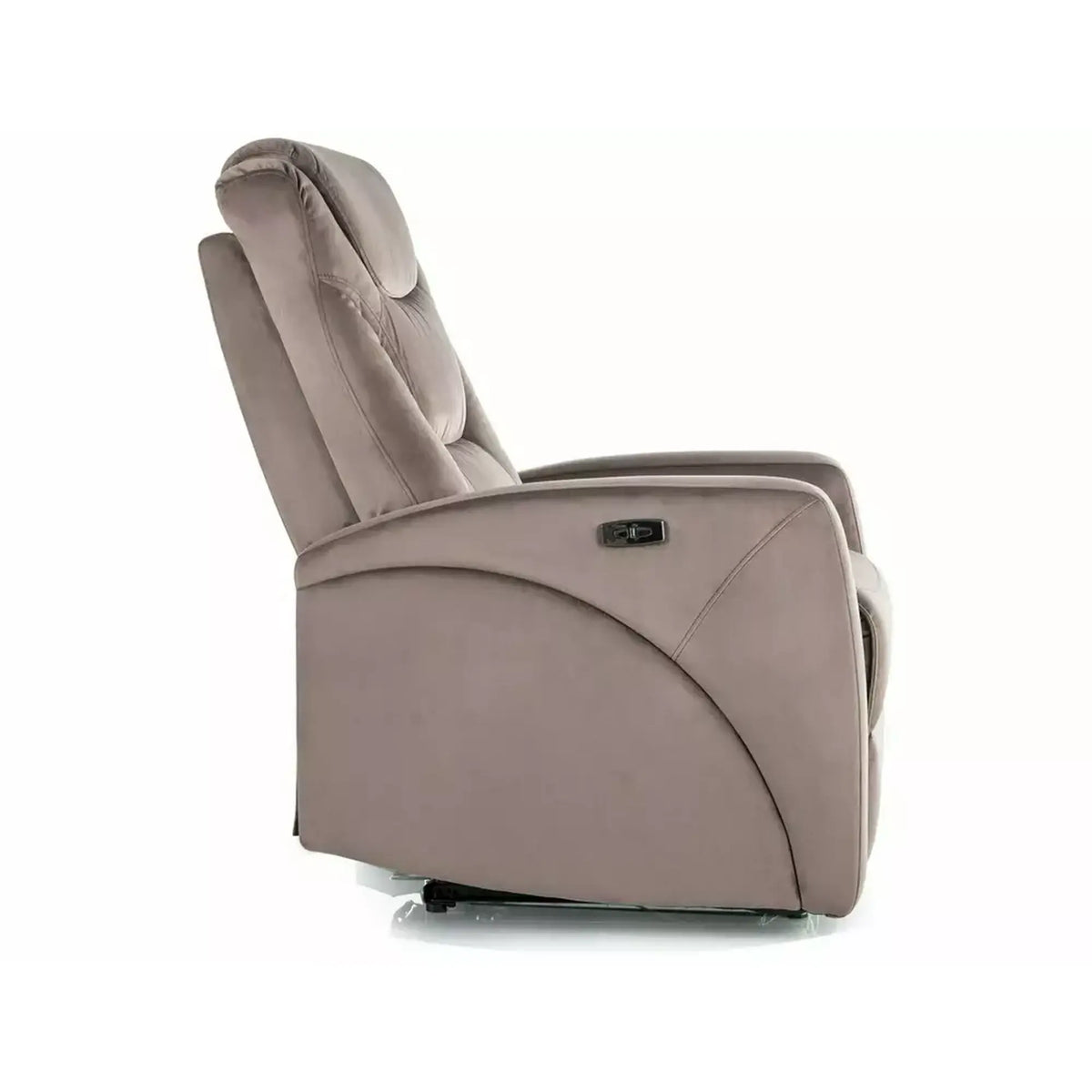 Fotoliu recliner KRONOS, stofa catifelata cappuccino - Bluvel 38, 79x94/160x107 cm