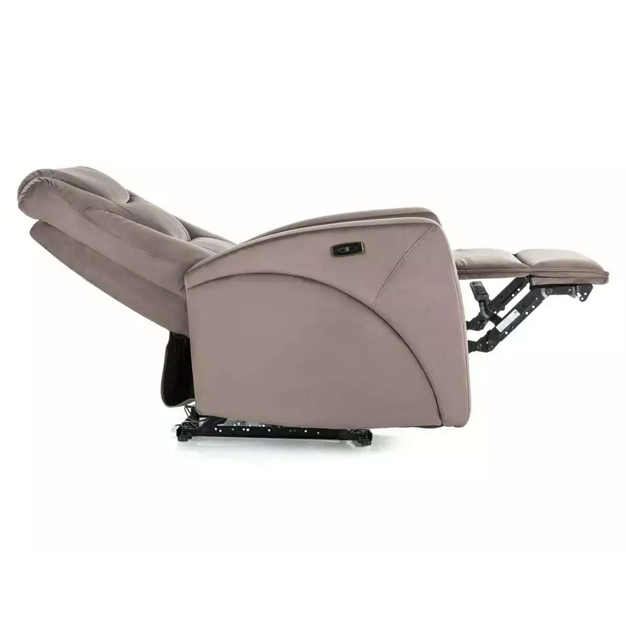 Fotoliu recliner KRONOS, stofa catifelata cappuccino - Bluvel 38, 79x94/160x107 cm