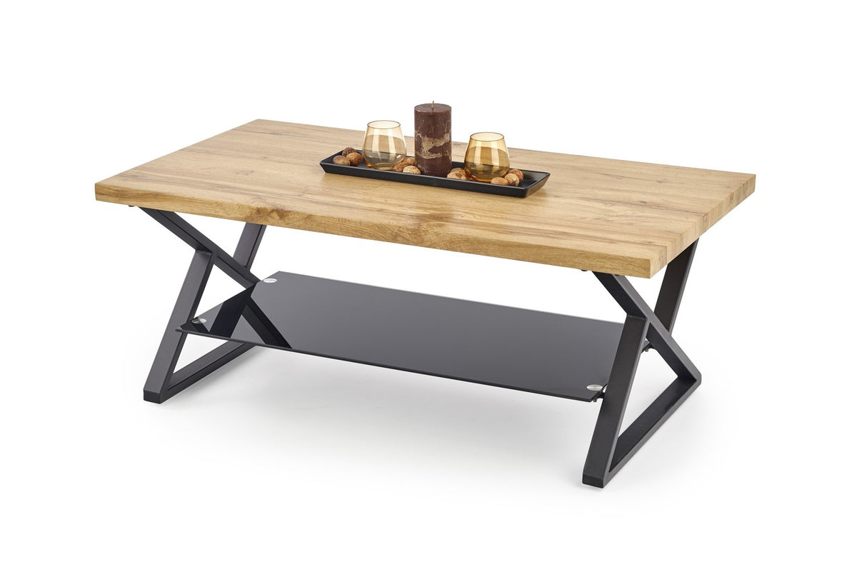 Masuta cafea XENA, negru/stejar natural, 110x60x45 cm