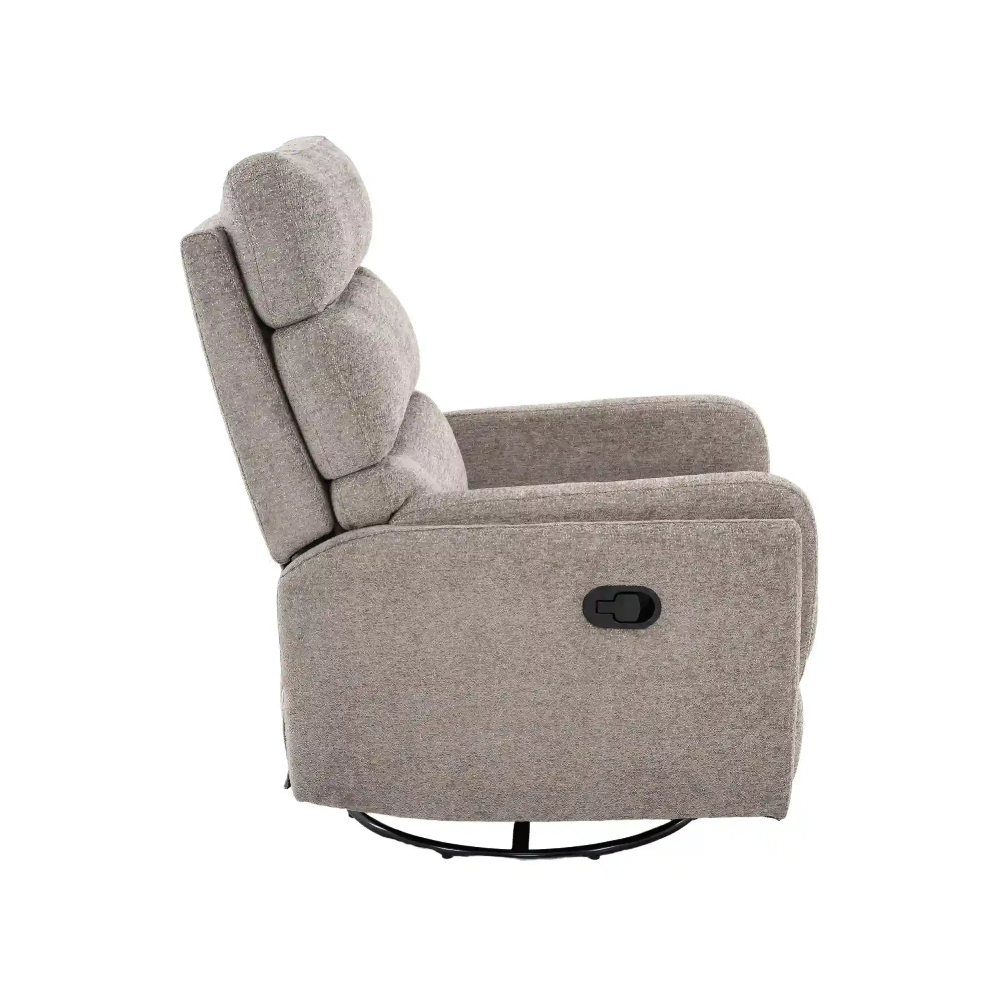 Fotoliu recliner ARGOS, stofa clasica gri - Raven 07, 78x82/162x107 cm