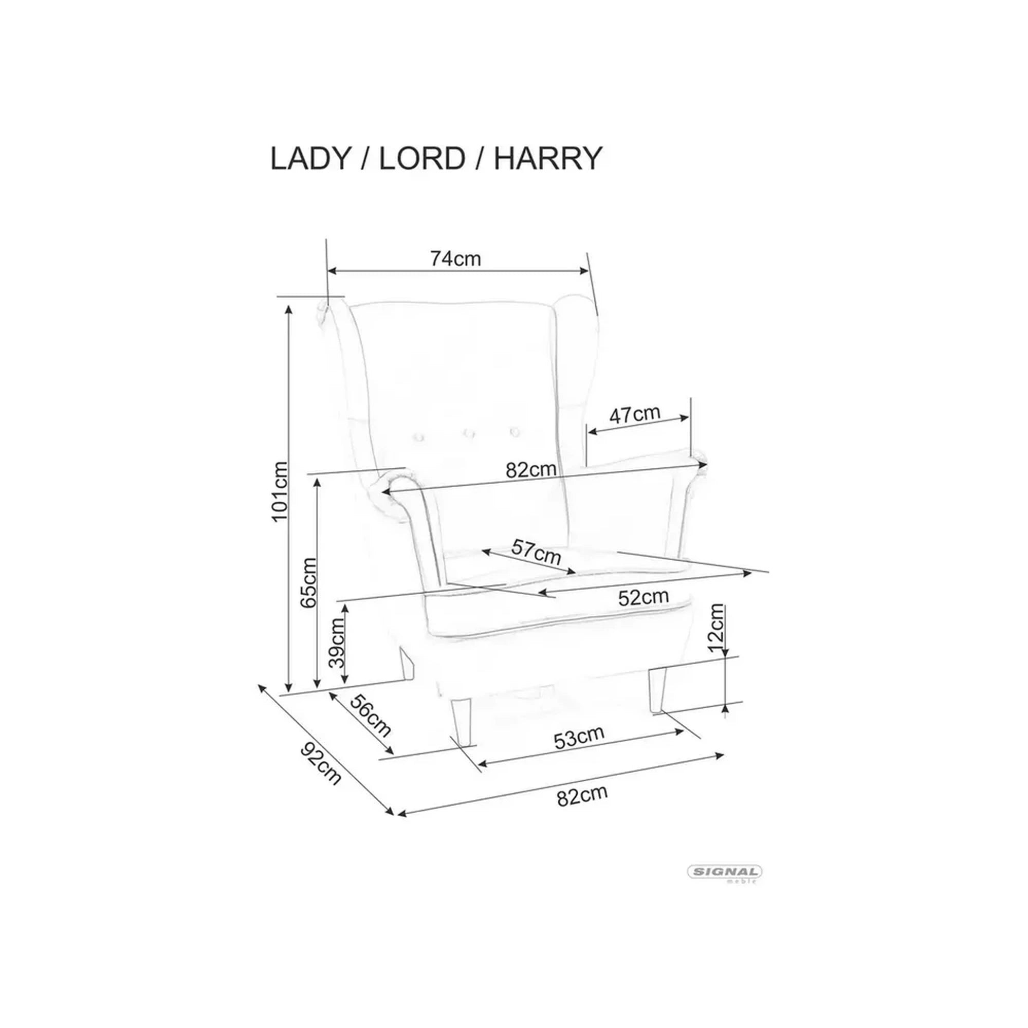 Fotoliu LORD WM 82, multicolor/wenge, stofa/lemn, 82x92x101 cm