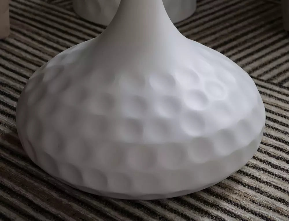 Masuta cafea SALO B, alb cu efect de marmura, ceramica/metal, 50x49 cm