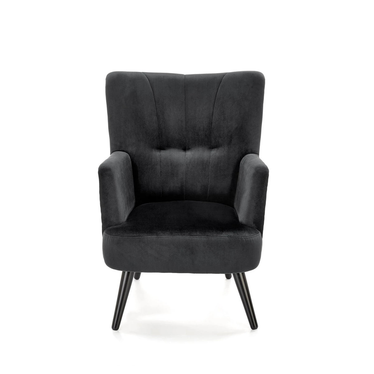 Fotoliu PAGONI, stofa catifelata negru - Bluvel 19, 67x82x95 cm