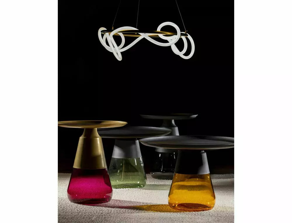 Masuta cafea TIFFANY A BLACK, verde/negru, metal/sticla, 50x52 cm