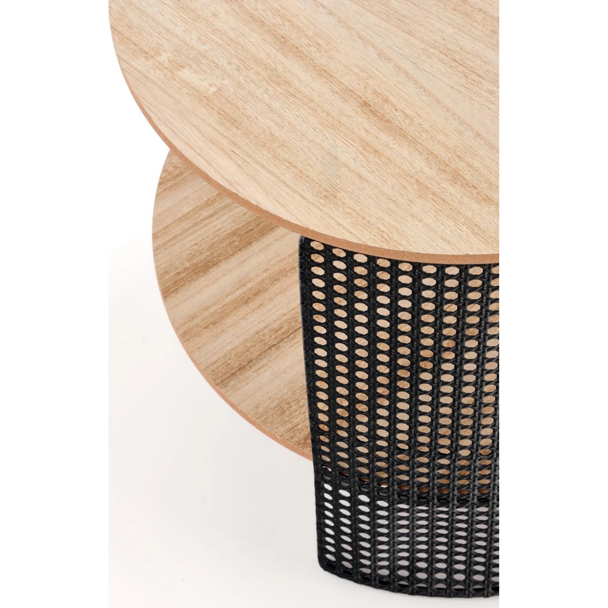 Masuta TRAFICA, stejar natural/negru, 41x41x41 cm