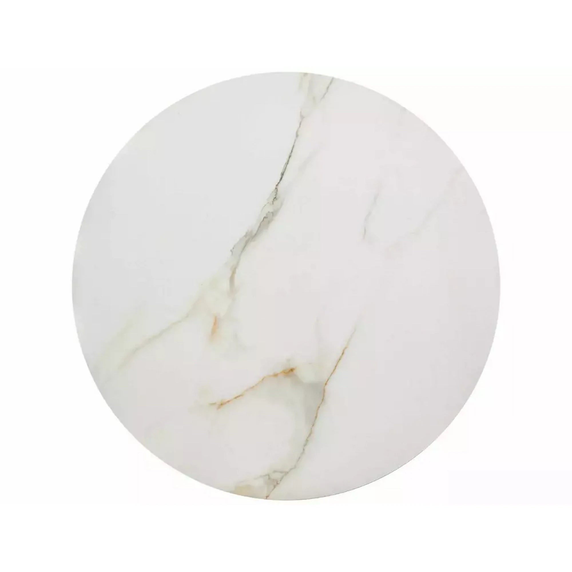 Set 2 masute cafea PORTAFINO A, alb cu efect de marmura/auriu, ceramica/metal, 80/60