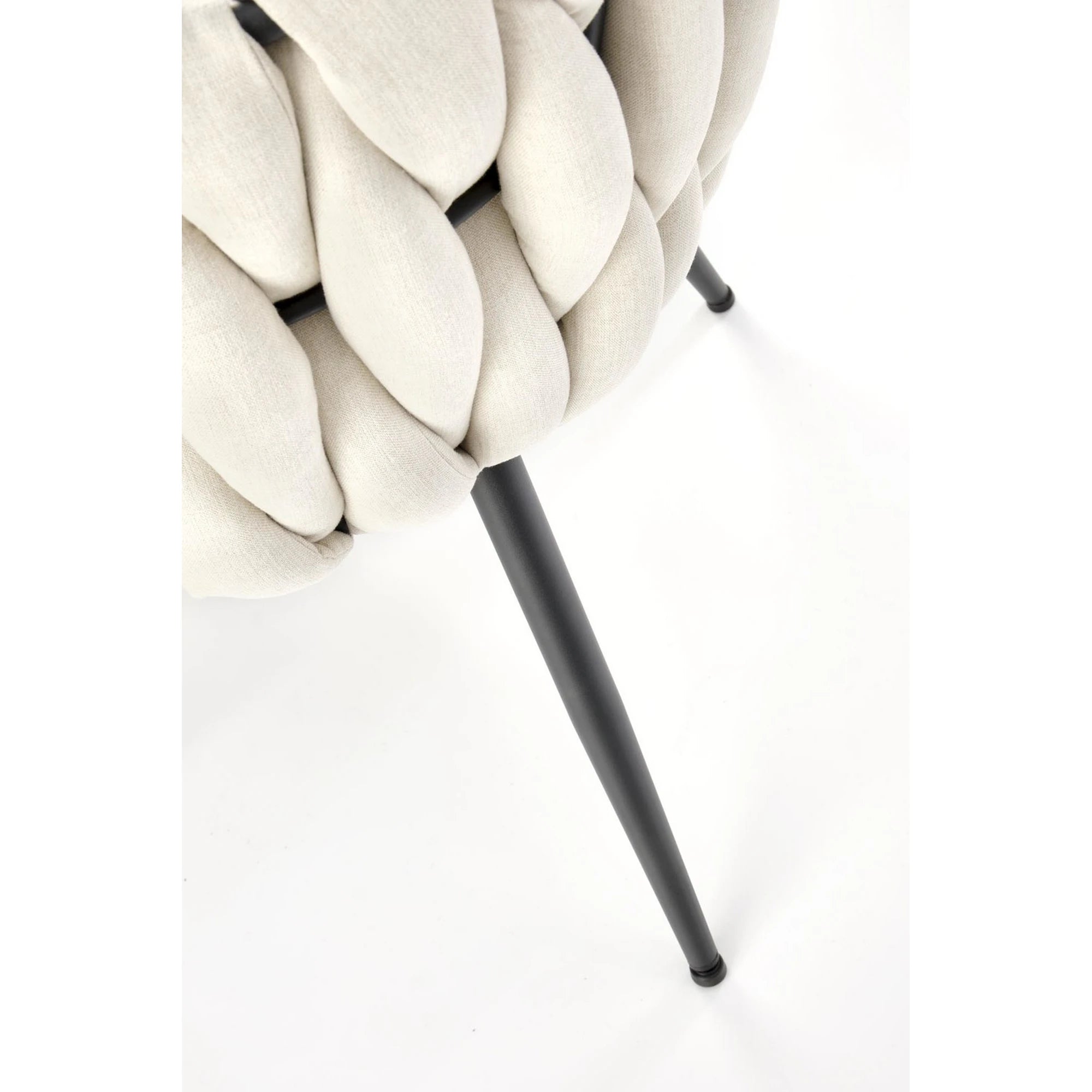 Scaun tapitat K516, bej/negru, stofa clasica/otel, 57x60x79 cm