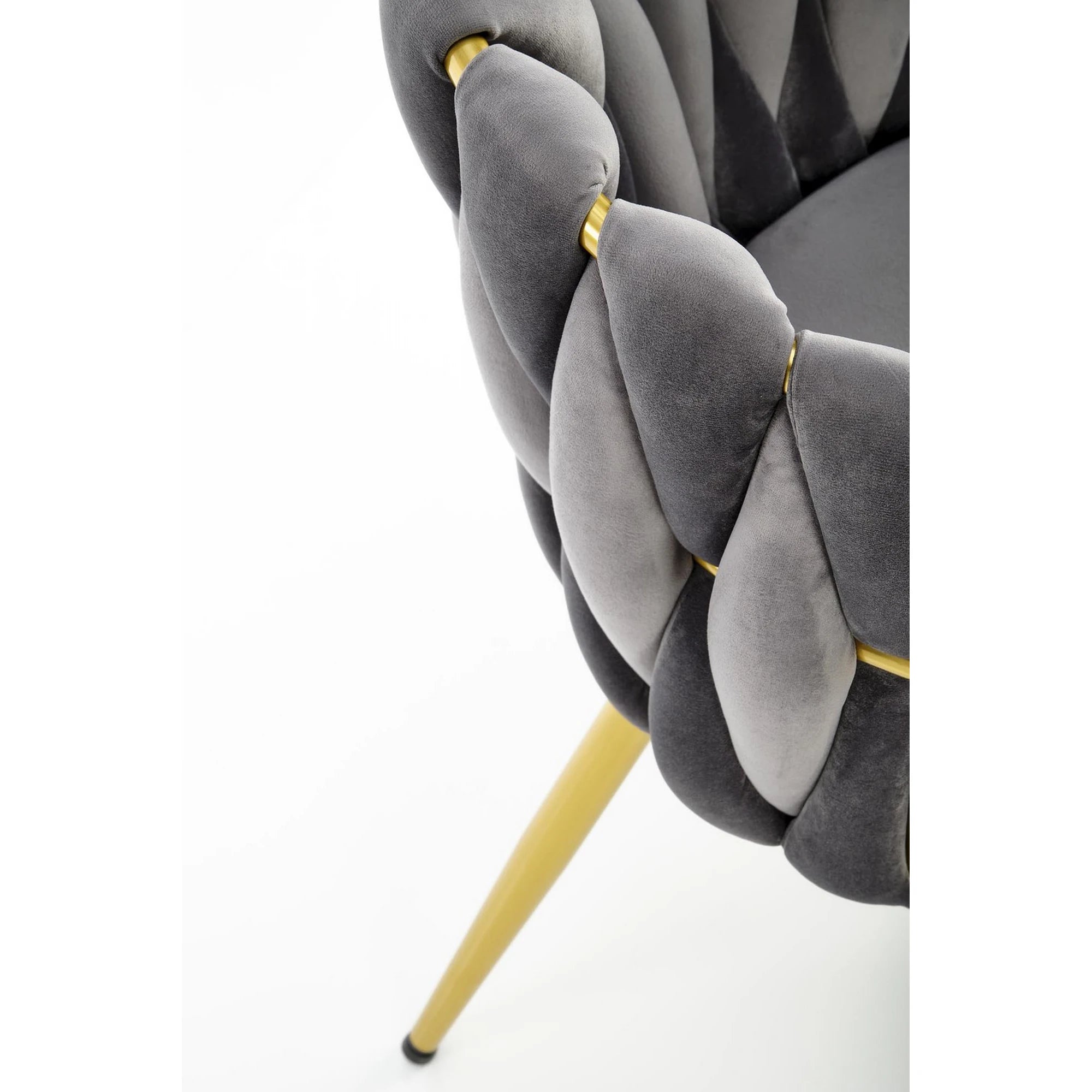 Scaun K517, gri/auriu, stofa catifelata/metal, 57x60x79 cm