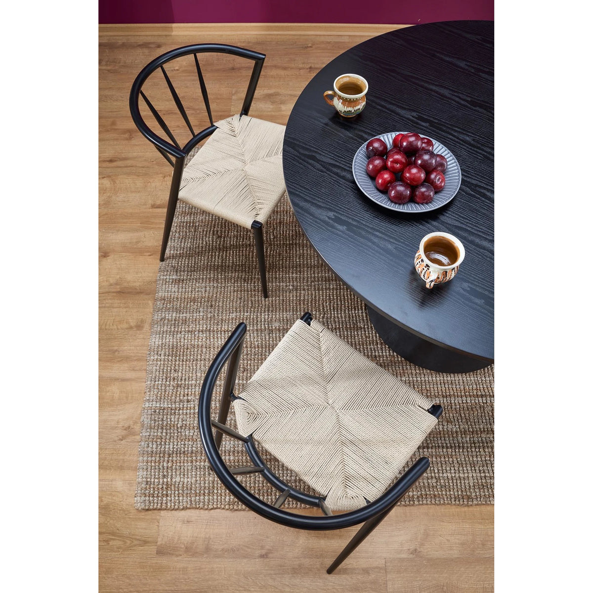 Masa de bucatarie rotunda GINTER, negru, 120x120x77 cm