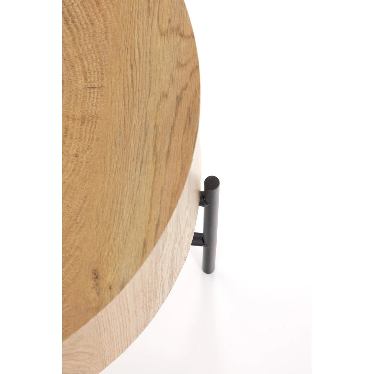 Masuta cafea BROOKLYN S, stejar natural/negru, 45x45x45 cm