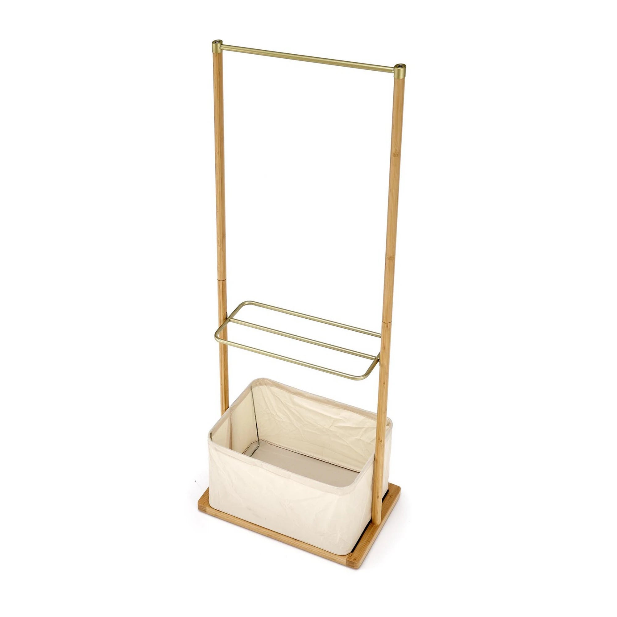 Stander haine WU-31, stejar, metal/lemn de bambus, 60x35x166 cm
