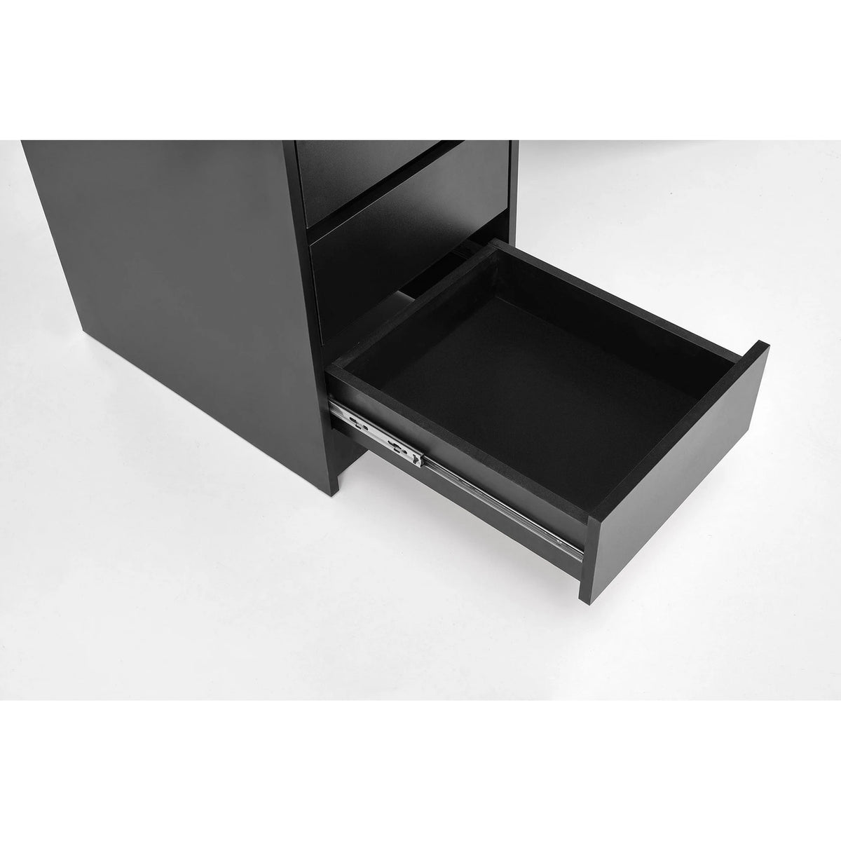 Masa de toaleta HOLLYWOOD XL, negru, PAL furniruit, cu oglinda si iluminare LED, 120x55x140 cm