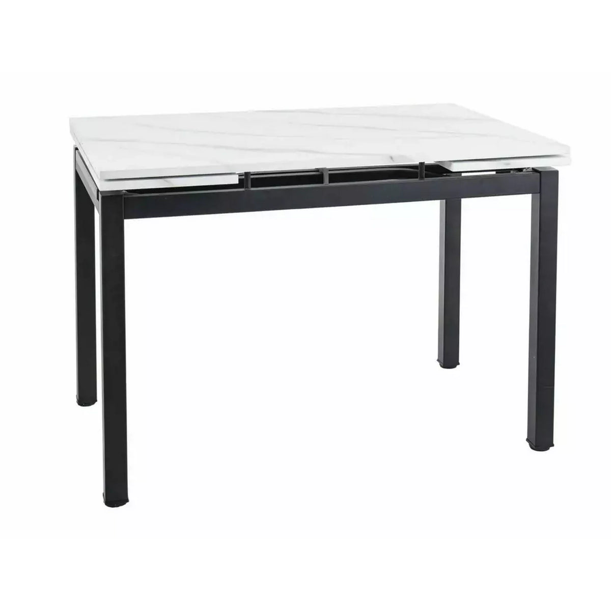 Masa extensibila GD017, alb cu efect de marmura, 110/170x74x75 cm