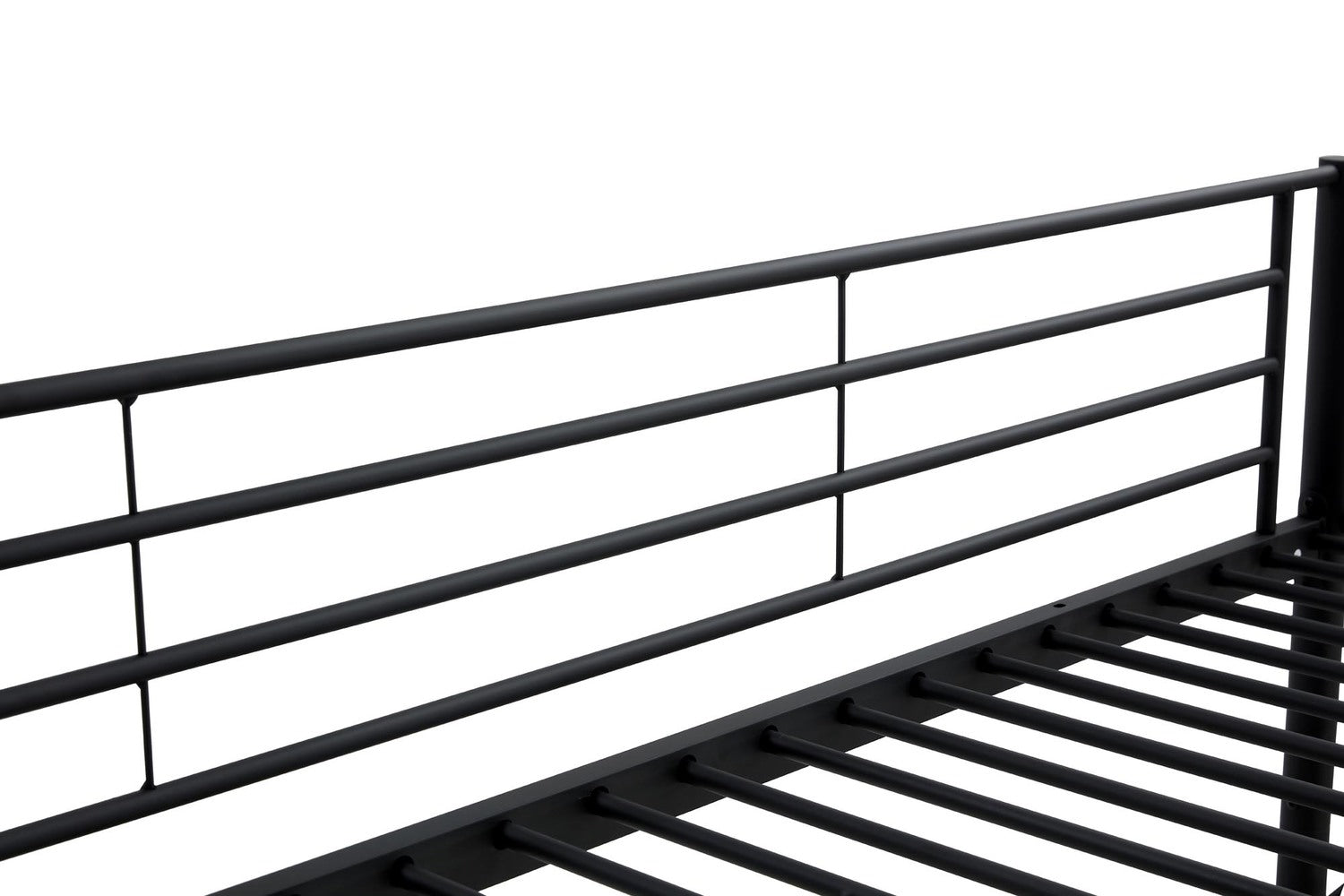 Pat supraetajat BUNKY 90x200, negru, metal, cu somiera