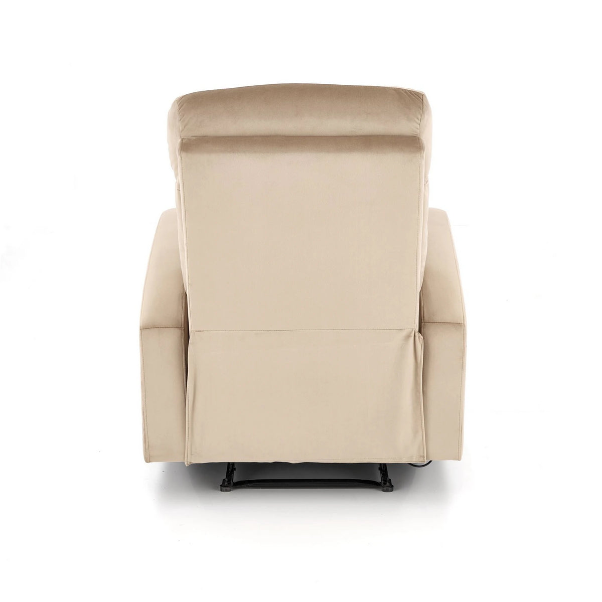 Fotoliu rabatabil WONDER, bej/negru, stofa catifelata/metal, 75x95/140x90/98 cm