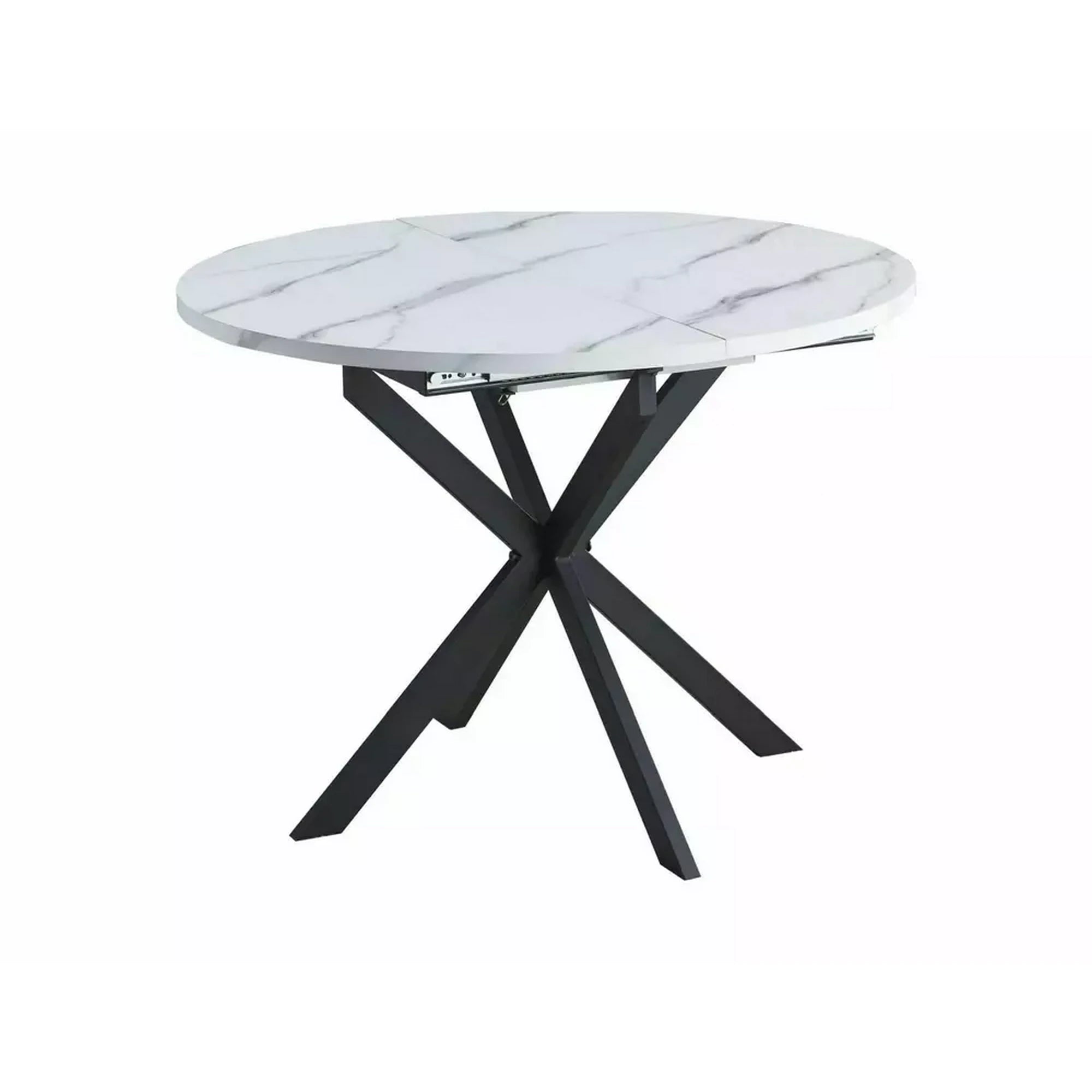 Masa extensibila GASTON, alb/negru, 100/135x100x75 cm