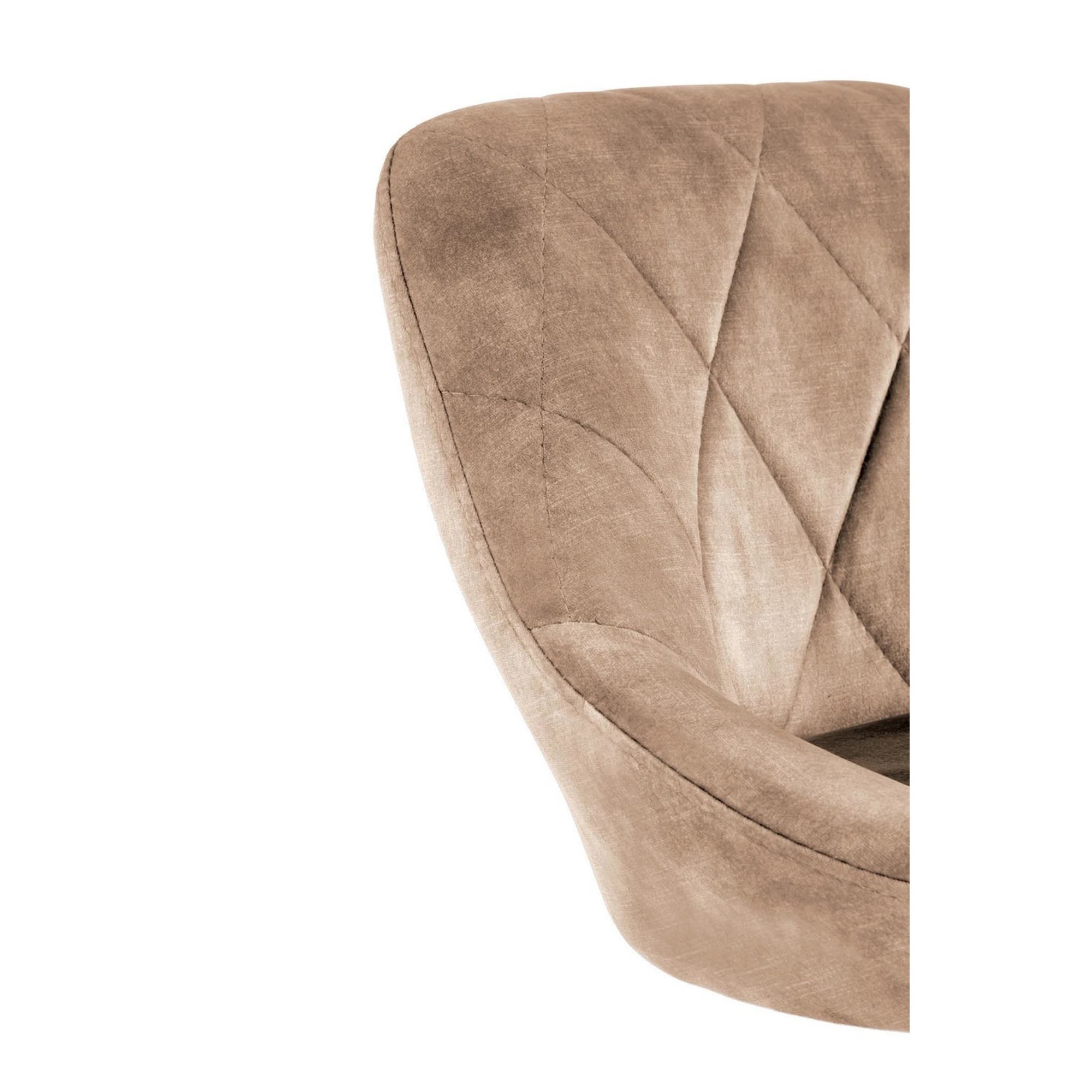 Scaun de bar rotativ H101, bej/negru, stofa catifelata/metal, 47x45x84/106 cm