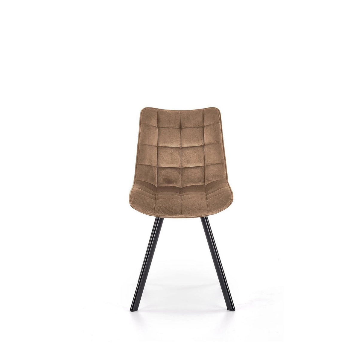 Scaun K332, bej/negru, stofa catifelata/metal, 46x61x84 cm