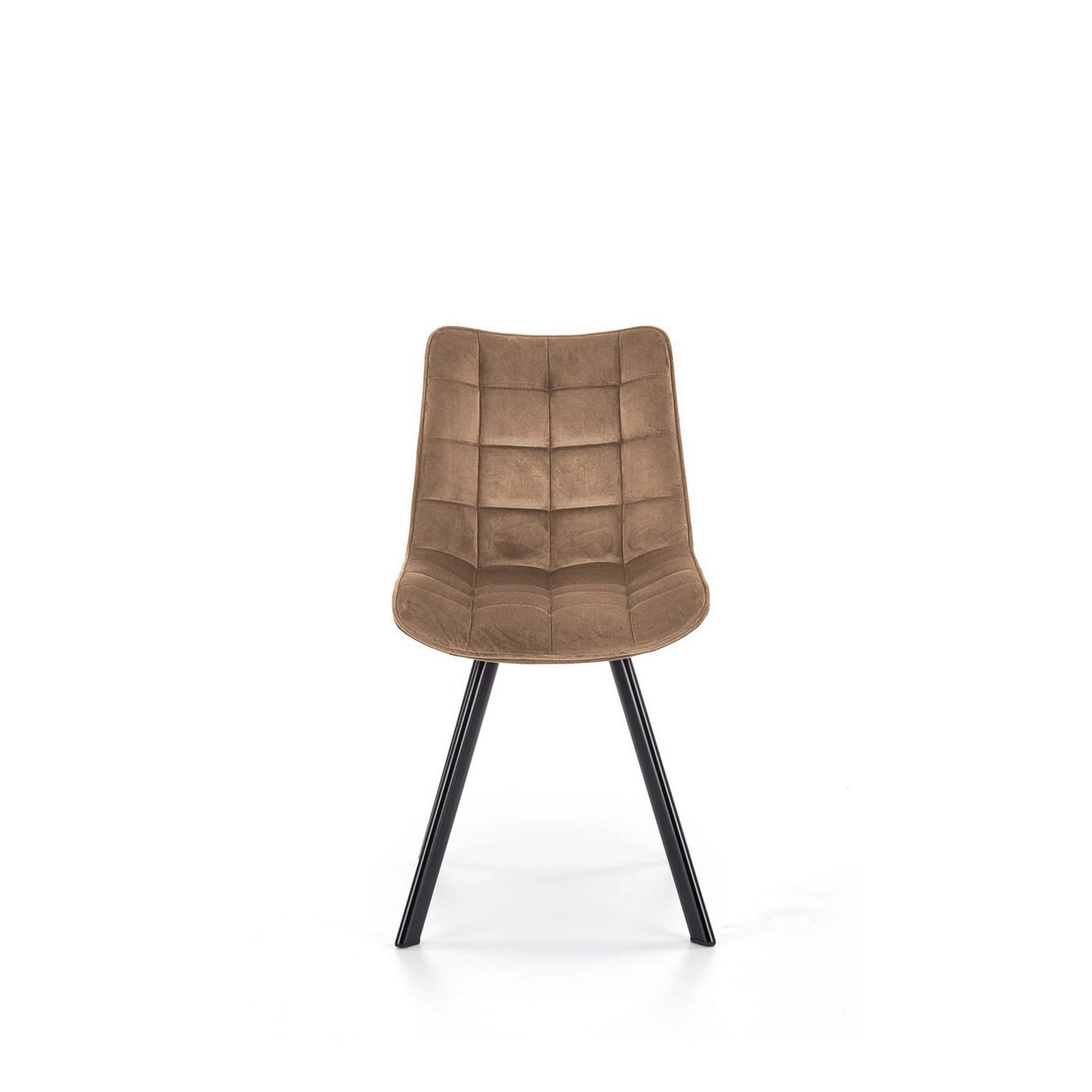 Scaun K332, bej/negru, stofa catifelata/metal, 46x61x84 cm