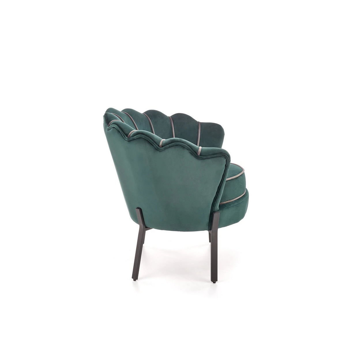Fotoliu ANGELO, verde/negru, stofa catifelata/otel, 73x73x75 cm