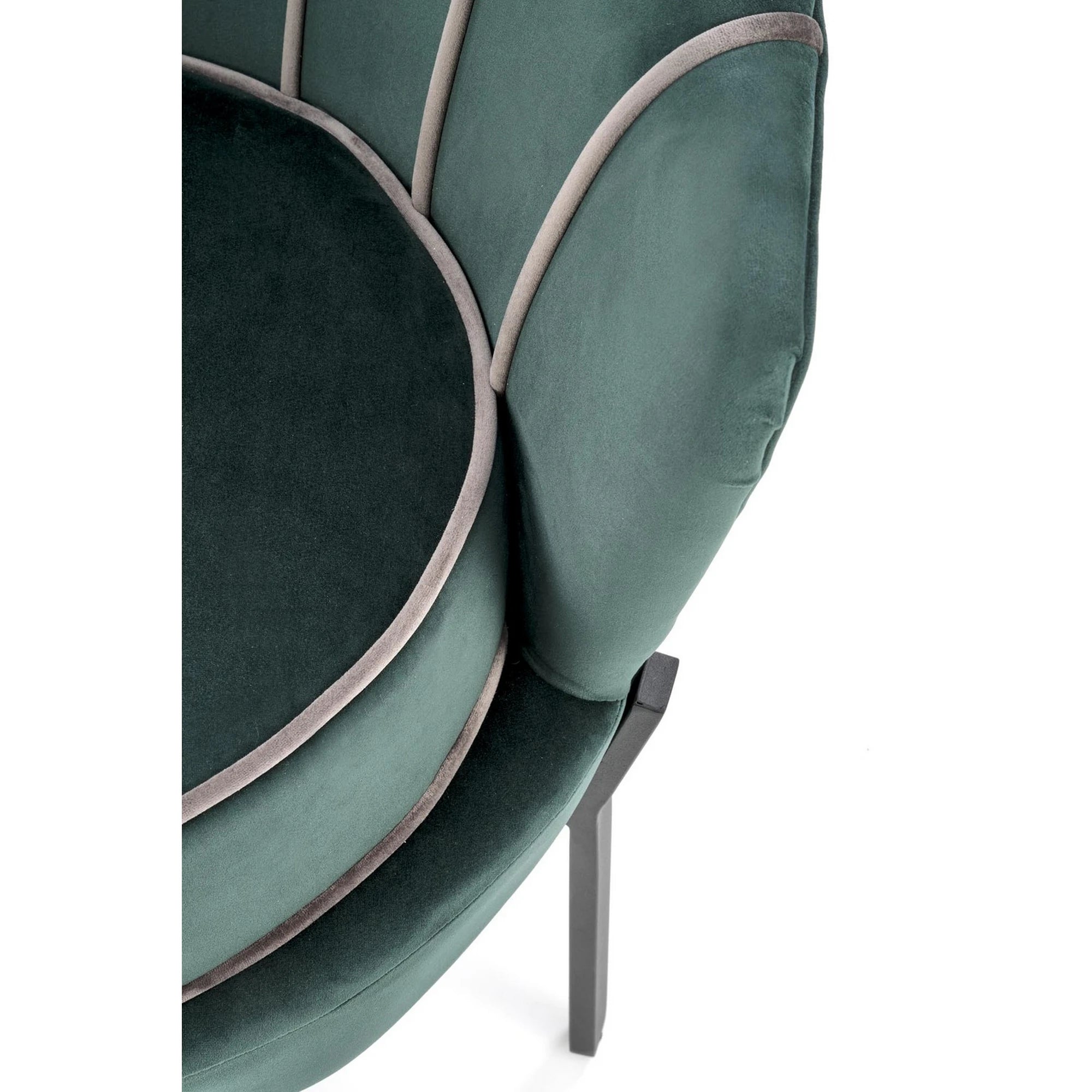 Fotoliu ANGELO, verde/negru, stofa catifelata/otel, 73x73x75 cm