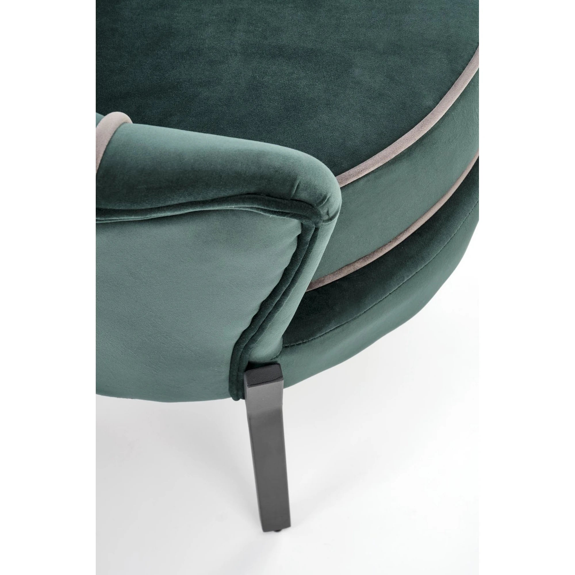 Fotoliu ANGELO, verde/negru, stofa catifelata/otel, 73x73x75 cm